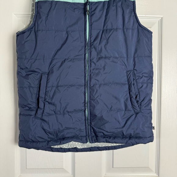 Ocean + Coast Womens Blue Color Block Hooded Puffer Vest NWT - Picture 4 of 6